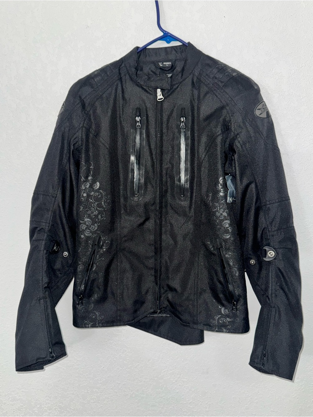 Joe Rocket Women's Black Motorcycle Jacket with Subtle Floral Accents Large